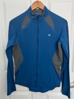 Pearl Izumi Blue and Gray Full-Zip Cycling Jacket